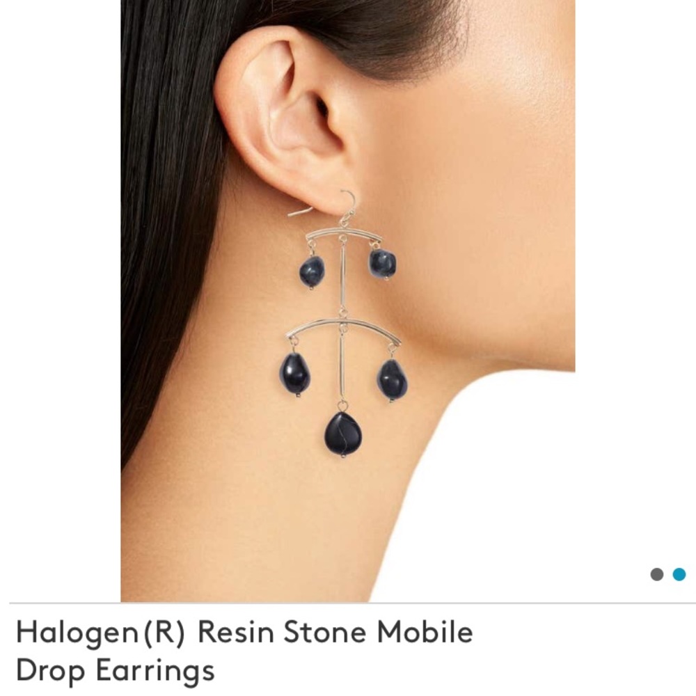 Halogen Stone Mobile Drop Earrings